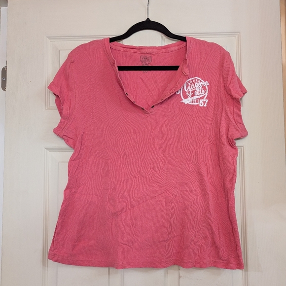 Pink Niagara Falls Short Sleeve Top XL (T05) - Picture 1 of 6